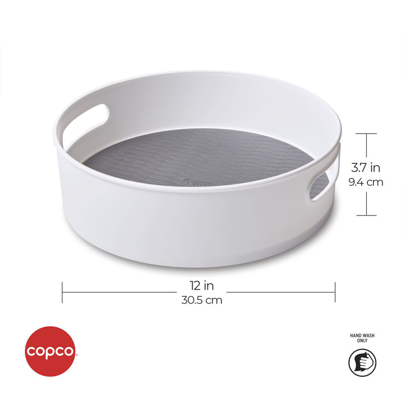 White Non-Skid Revolving Storage Turntable, 12-Inch