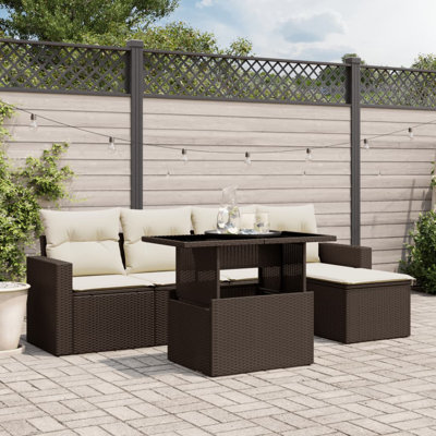Ensemble de canapé de jardin Vidaxl - brun