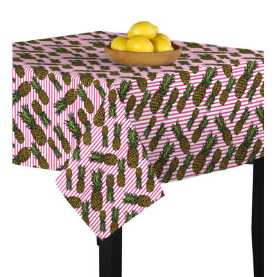 Weathervale Stripe Pineapples Tablecloth