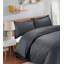 Microfiber Polyester Stripe Duvet Cover Set with Fitted Sheet Pillowcases -107098801-110204531