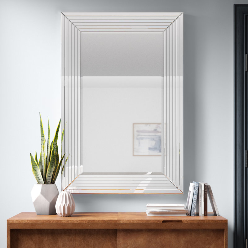 Lenox Rectangular Beveled Wood Mirror 27" x 47"