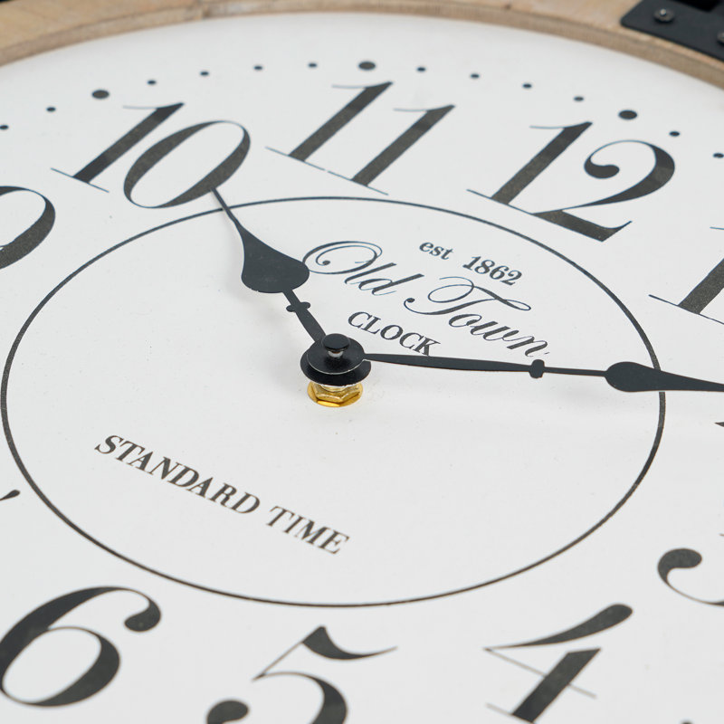 Oversized Old Town Round Frame With Top Loop Wall Clock