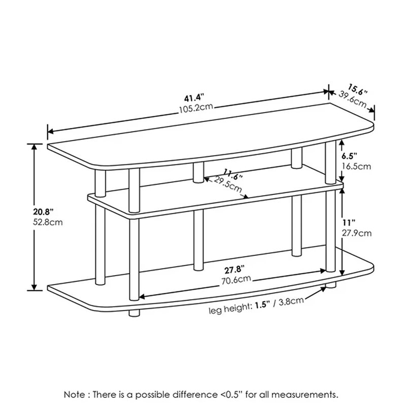 Agness TV Stand for TVs up to 50", White Oak