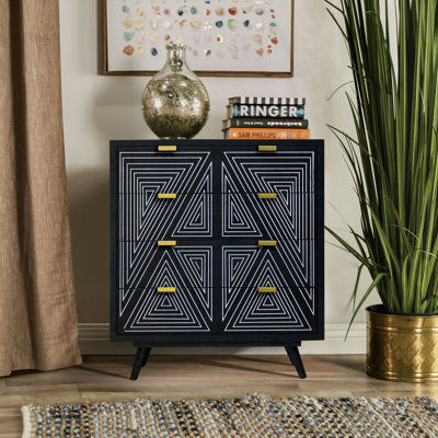 Commode 4 tiroirs en bois massif Athle