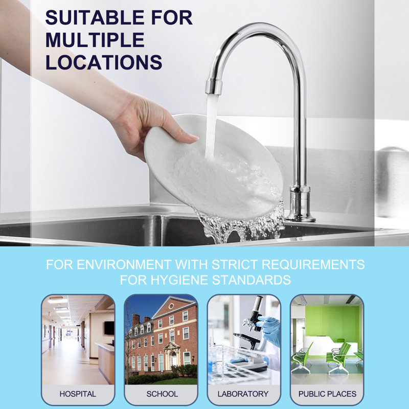 Dual Foot Pedal Faucet Double Handle Deck Mounted Bathroom Faucet With Pedal Valve And Supply Lines