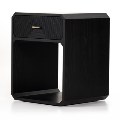 Caspian Nightstand-Black Ash Veneer