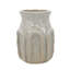 Decorative Ceramic Vase with Textured Ridged Design - 6" x 6" x 8" - Gold