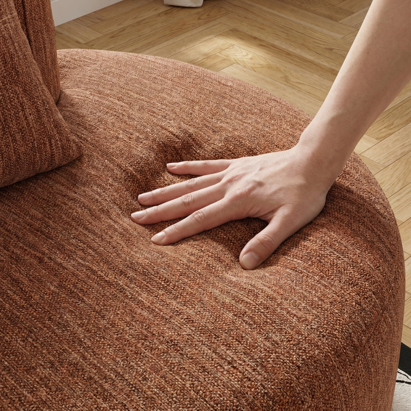 Canapé modulaire incurvé moderne avec mousse à mémoire de forme, revêtement en chenille, mobilier de salon modulaire, Orange