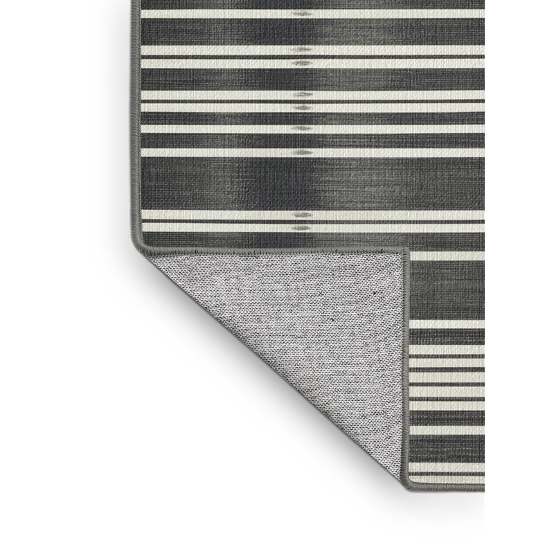  Tapis blanc lavable rayé en étain, Tapis de couloir 2 pi x 4 pi