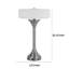 Lampe de table, ports USB, abat-jour en verre blanc givré, acier brossé de 22 po