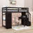6 Drawers Twin Loft Bed With Desk, Shelves, Storage Staircase And Safety Guardrails-1507360107