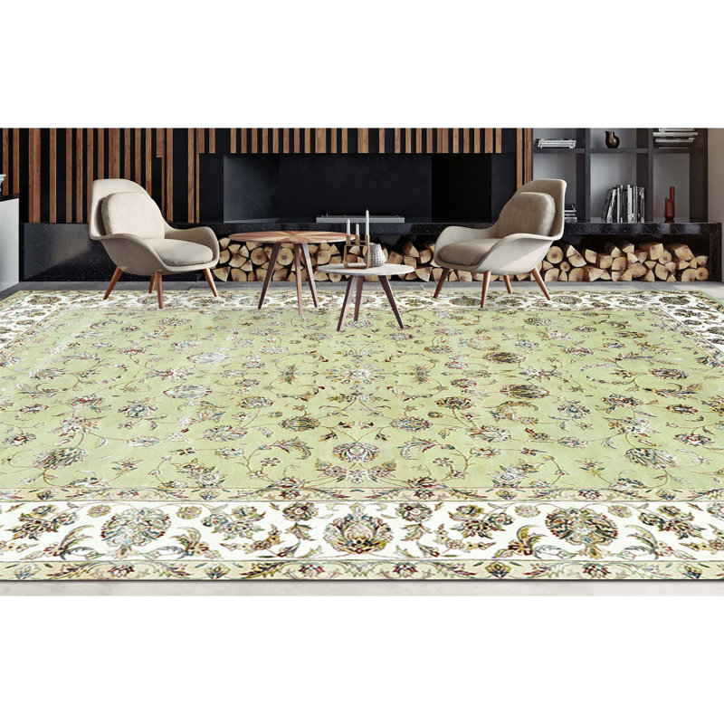 Intricately Oriental Area Rug in Light Blue, Rectangle 6' x 9'