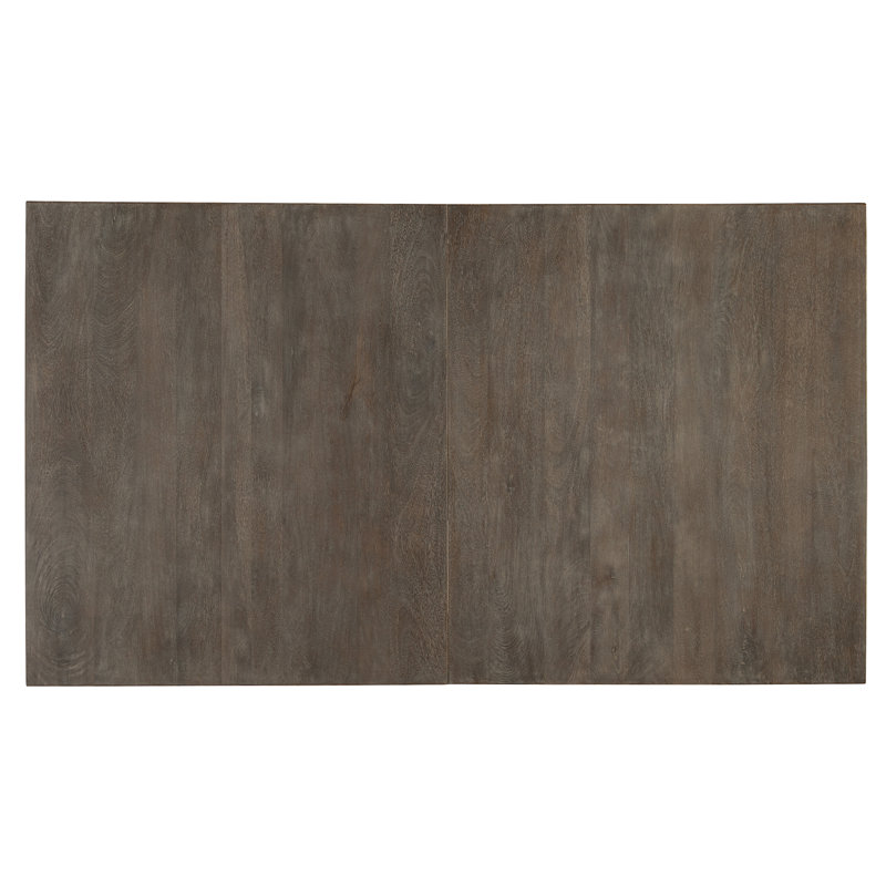 Extendable Solid Wood Top Metal Base Dining Table