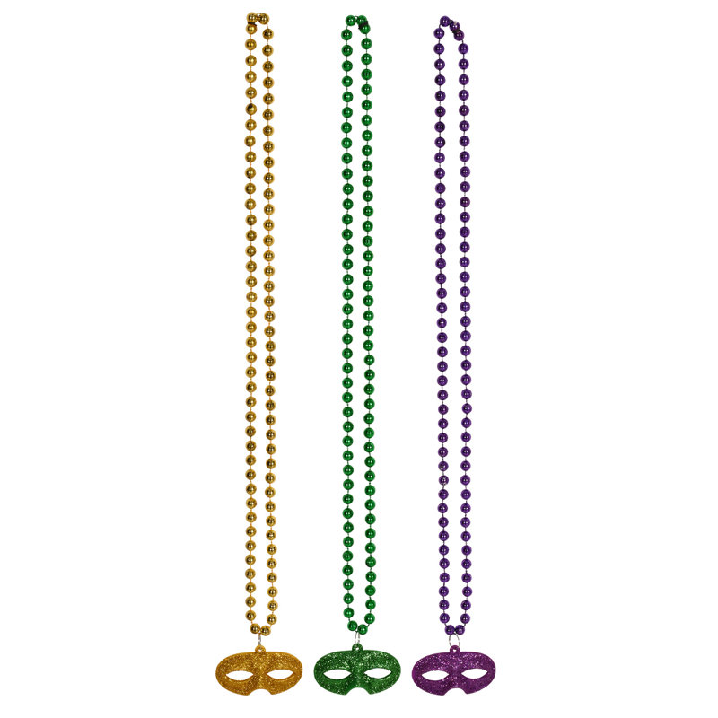 Perles avec médaillon de masque scintillant