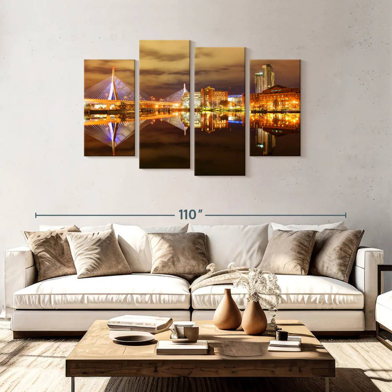 Sireci Boston At Night, 48"H x 75"W