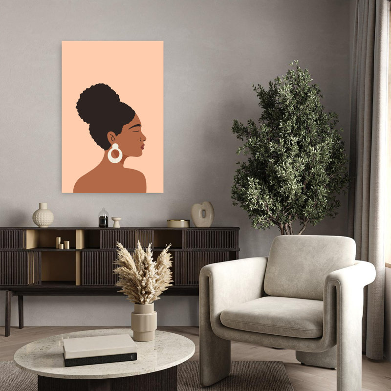 Contemporary Art Elegant Abstract Contemporary Portrait Wall Art by Artprink - Wrapped Canvas Print, 91.44 cm H x 60.96 cm W