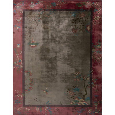 Tapis déco chinois en laine antique