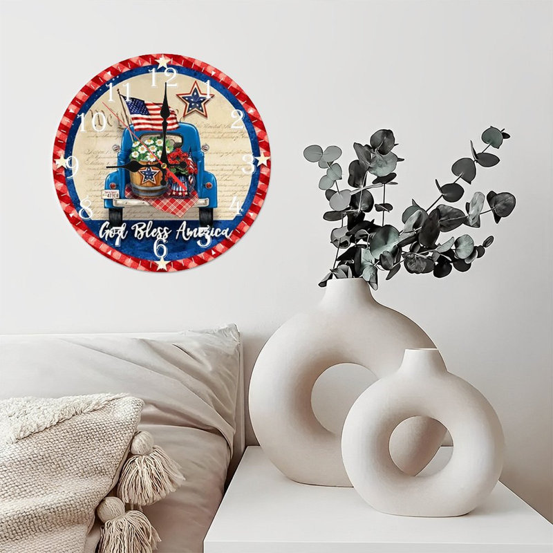 10-Inch Wooden Wall Clock, Silent Movement, Battery Operated (AA Batteries Not Included), Artistic  Decor, Perfect for Home Accents