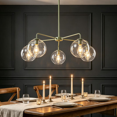 Royelle 5 - Light Sputnik Glass Globe Chandeliers Pendants Light