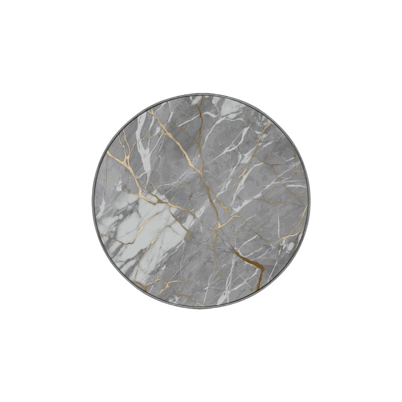 Machine Washable Gray Area Rug, Round 7'