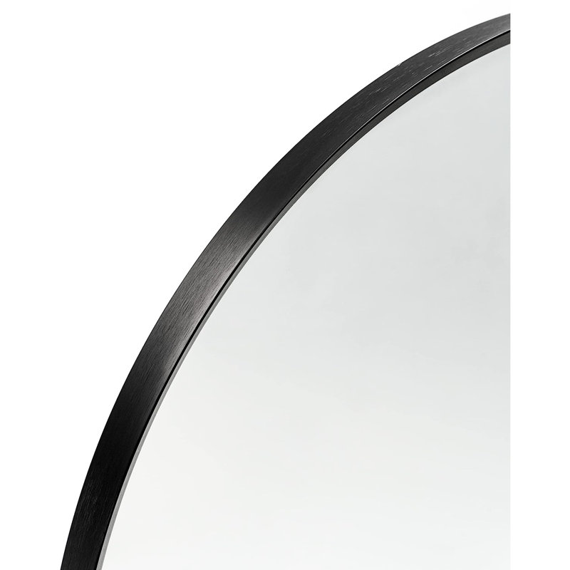 Miroir mural de salle de bain arqué en métal noir 20 x 30 pouces - Verre haute définition 4 mm, finition rouille, cadre simple de qualité d'installation non déformée, installation