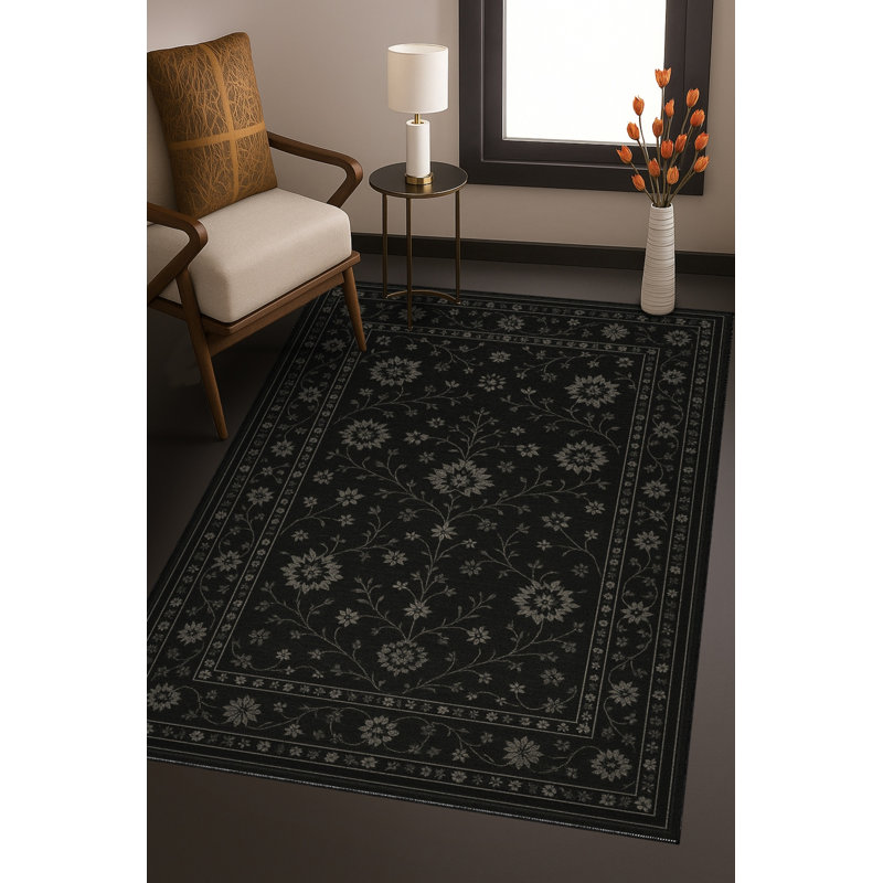 Tapis noir Mosso, 3'11" x 5'11"