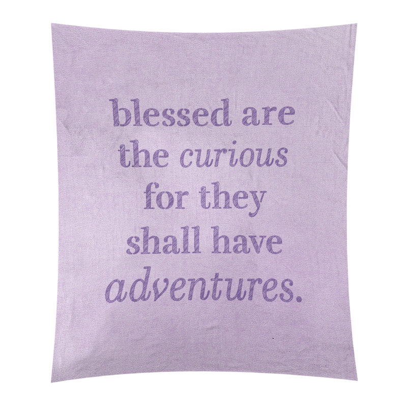 Tapisserie citation manuscrite en polyester, H 60 po x l 51 po, Mauve