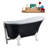 63" Streamline Clawfoot Soaking Acrylic Bathtub With Drain, Clawfeet, and Bamboo Tray-76674075-66367529