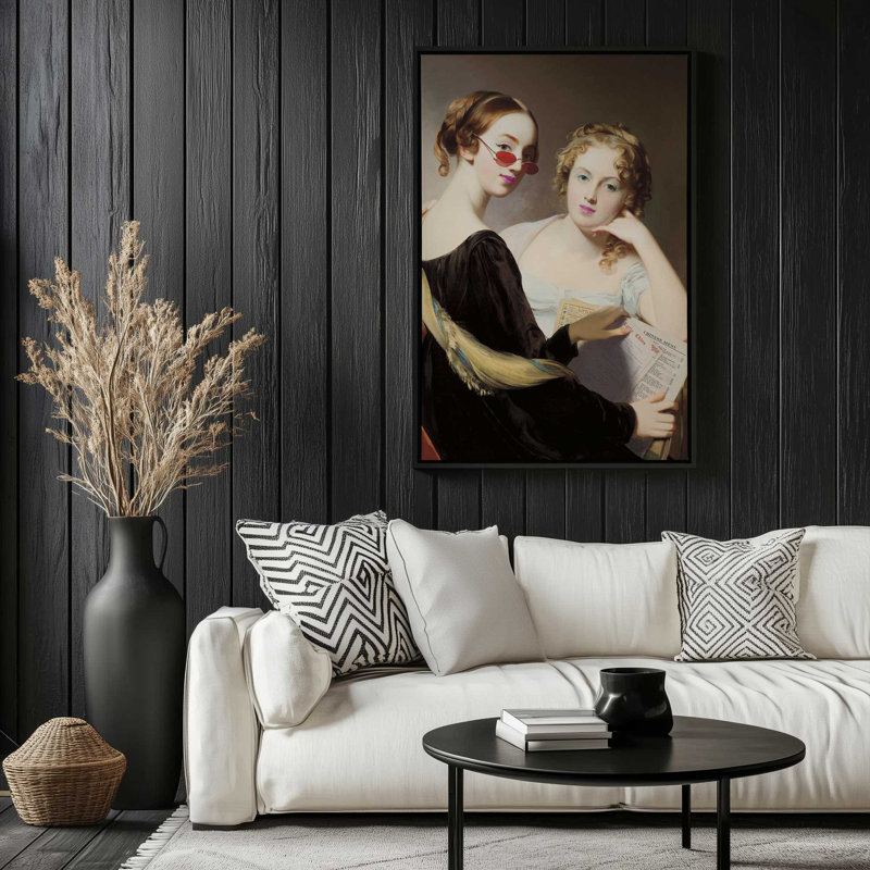 «Commanding Takeout» par reproduction d'art, H 48 po x l 36 po, Cadre flottant, Noir