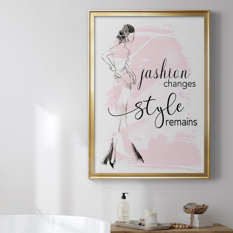 La mode change de style, toile restante de qualité supérieure - prête à être accrochée, Encadrement doré