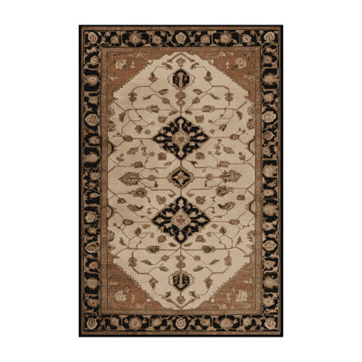 Machine Washable Persian Brown Area Rug