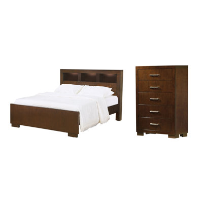 Hearne Cappuccino 2-Piece Bedroom Set with Chest