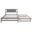 Lit plateforme double avec lit gigogne réglable, fabrication en bois de pin durable et en panneau de fibres à densité moyenne, parfait pour les chambres d'amis et les petits espaces-1616941355