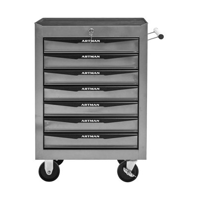 20" 7-Drawer Rolling Metal Tool Chest With Ball-Bearing Slides - Lockable Steel Tool Storage Cabinet With Brake Casters