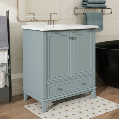 Base de meuble-lavabo tout usage 30 po avec armoire à porte fonctionnelle et tiroir pratique