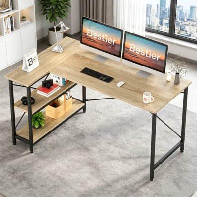 Aliff Modular L-Shaped Stainless Steel Computer Desk
