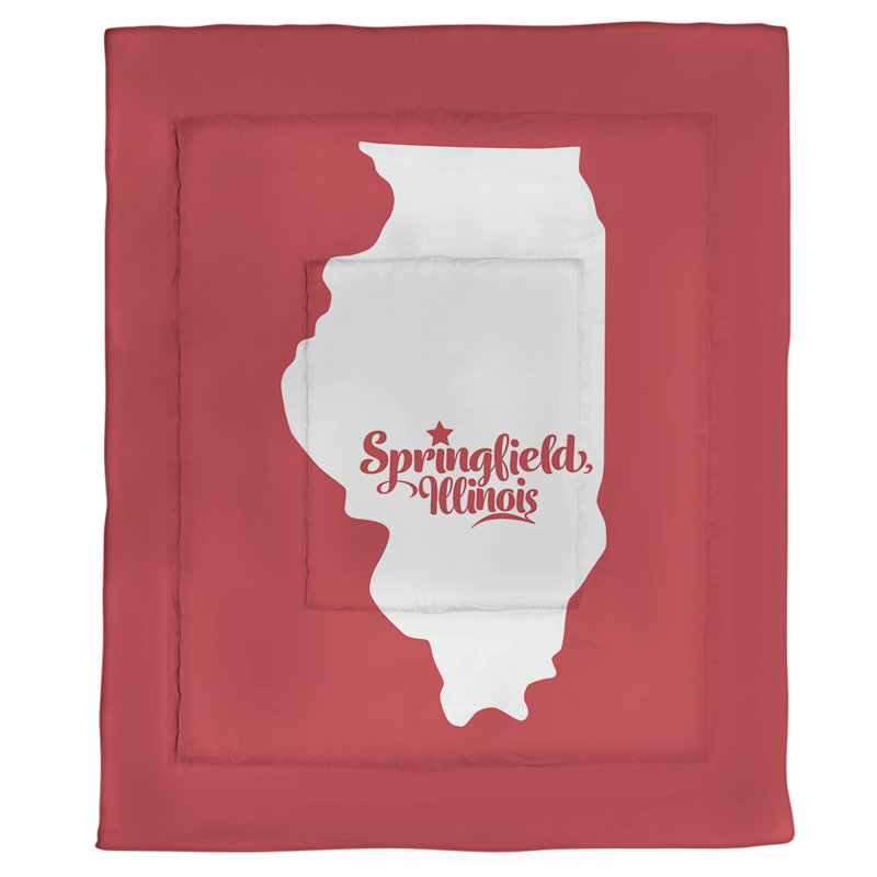 Illinois Percale Comforter, Twin Comforter, Red
