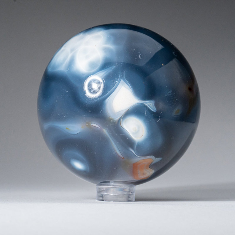 Genuine Polished Blue Chalcedony (2") Sphere, Blue, 2" H x 2" W x 2" D