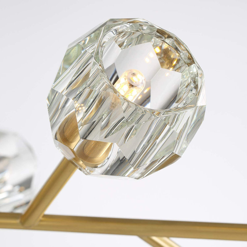 Lustre semi-encastré moderne en cristal 18 lumières