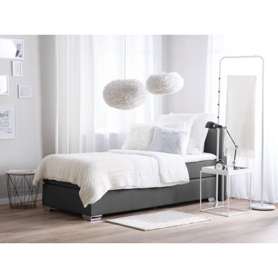 Garnich Upholstered EU Single - 90 X 200 Cm Divan Bed with Mattress