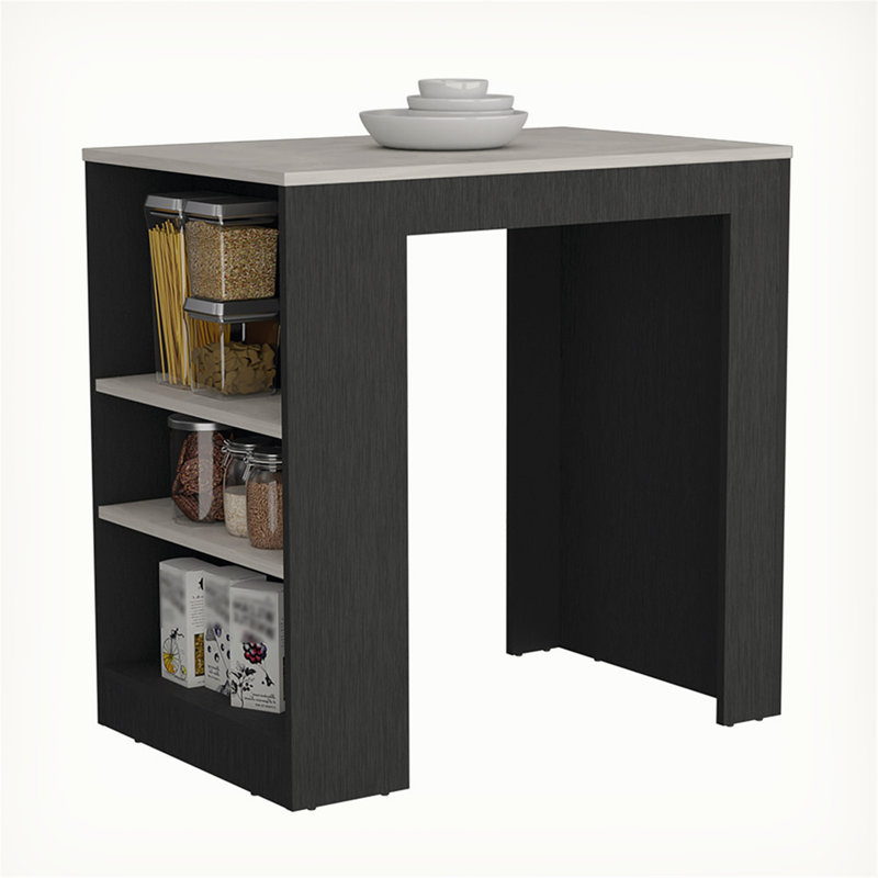 Versatile Compact Kitchen Island with Efficient Storage and Practical Design, Black
