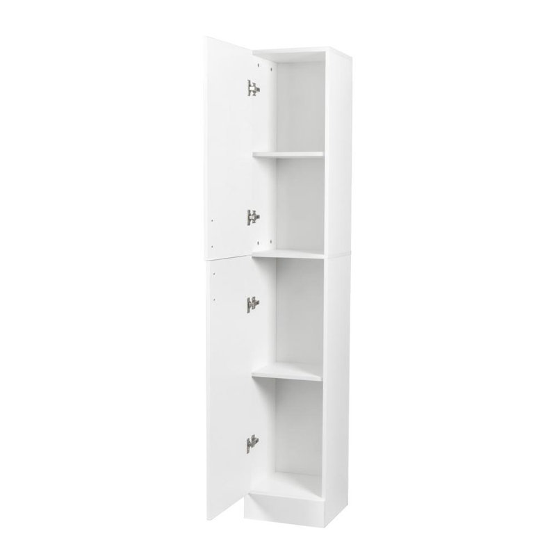 Armoire autoportante avec tablettes réglables et deux portes pour la cuisine et la salle à manger, Blanc