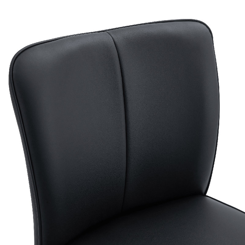 Upholstered Counter Stool With Metal Frame, Black Seat/Black Frame, 2