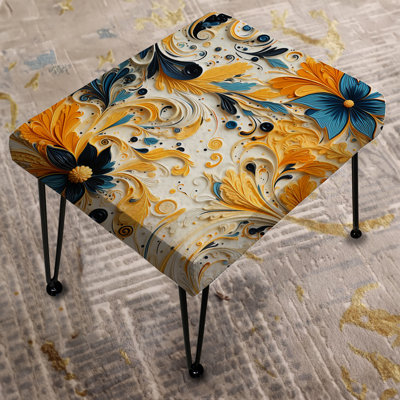 Tribal Fusion Marble Pattern - Marble Rectangle Ottoman