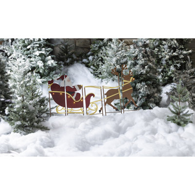 Ensemble de 5 piquets de paysage de père Noël avec traîneau et renne éclairés
