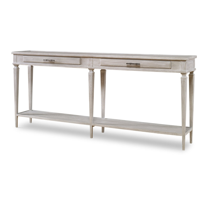 Camden 80 in. Solid Wood Console Table, White Rustic