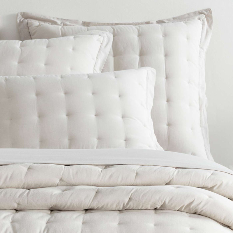 Cozy Cotton Puff Sham, King, White