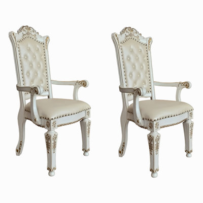 Tufted Back Arm Chairs (Set Of 2)