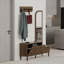 Bernett Hall Tree 112 Wide Coat Stand with Mirror & Shoe Cabinet-265672086