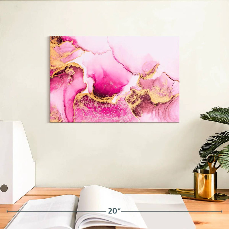 Pink Marble Avery, 8" H x 12" W